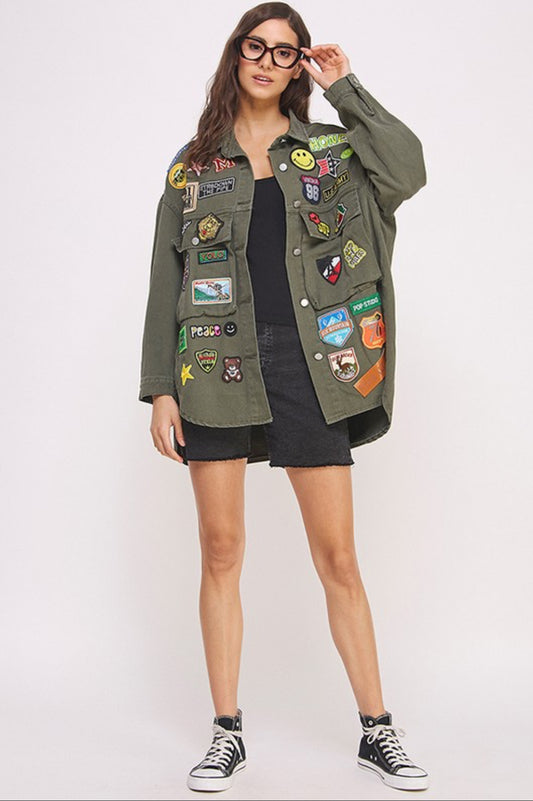 Oversized Patch Jacket