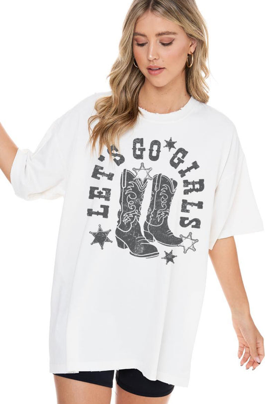 Let’s go girls White graphic tee