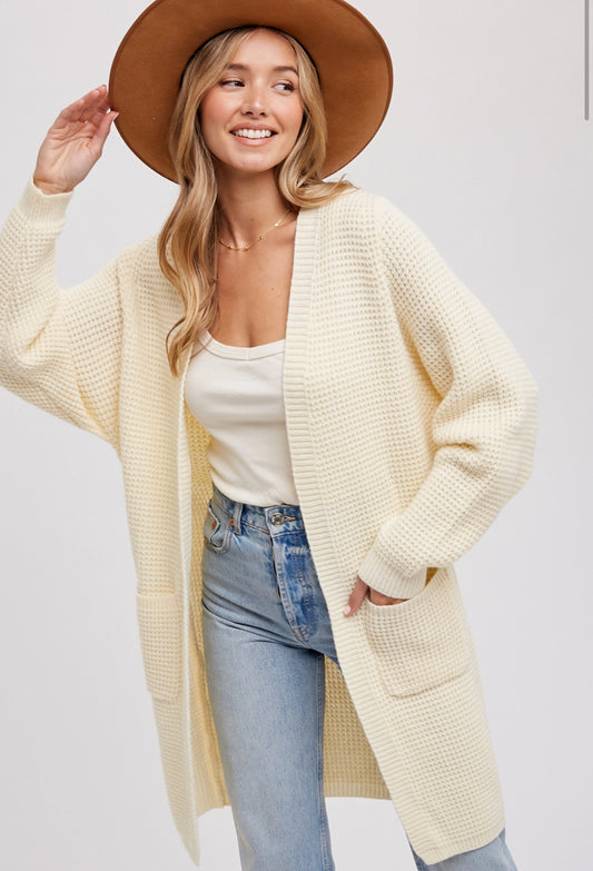 Chunky Waffle Sweater Cardigan