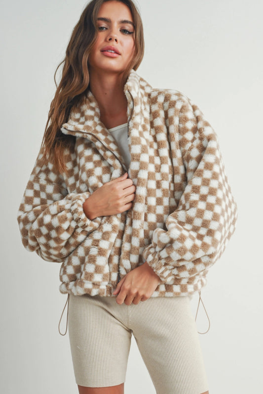 Checkered Teddy Jacket