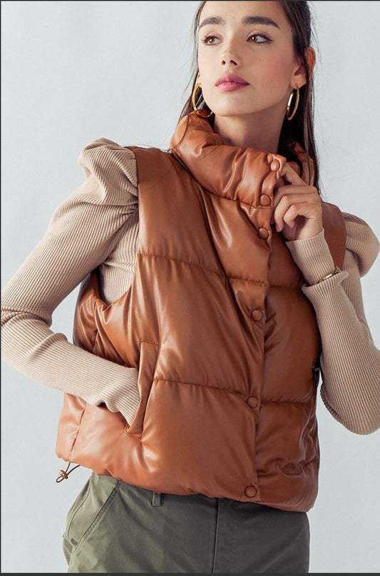 Camel Puffer Vest