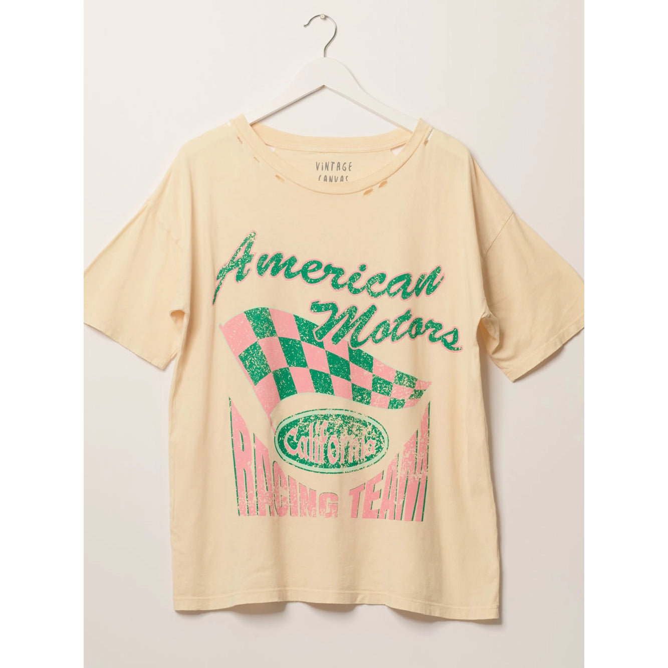 American Motors Round Neck Distress Graphic Tee